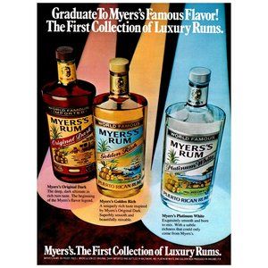 1981 Myers's First Collection Of Luxury Rum Vintage Print Ad Dark Golden Rich